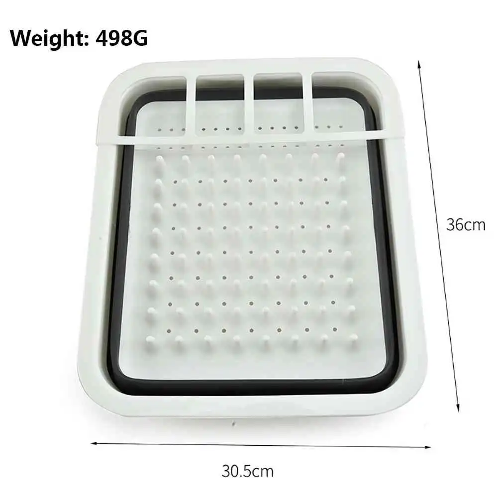 4-IN-1 Multifunction Kitchen Collapsible Dish Drainer Rack Folding Bowl Drain Rack Tableware Holder Fruit Basket Organizer