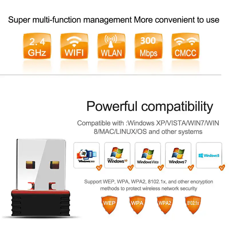 300Mbps Wireless WiFi Adapter
