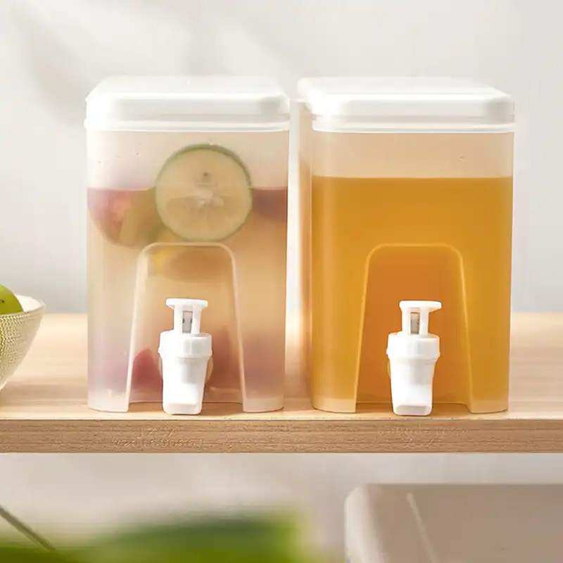 3.5L Transparent Cold Water Bottle With Tap Beverage Dispenser