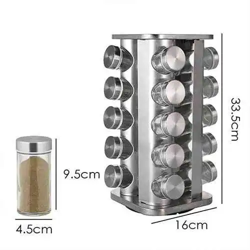 20 Jar Steel Spice Rack Kitchen Seasoning Organizer @ ido.lk
