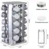 20 Jar Steel Spice Rack Kitchen Seasoning Organizer@ido.lk