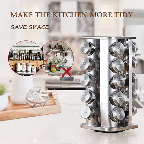 20Pcs Steel Spice Rack Kitchen Seasoning Organizer@ido.lk