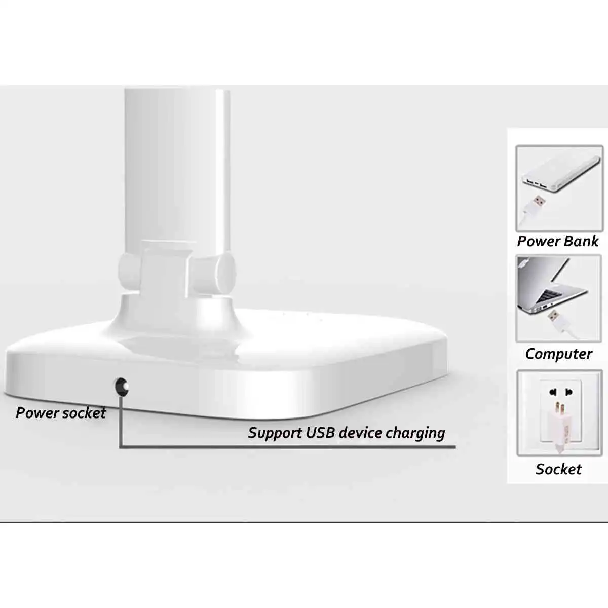 Adjustable 3 Model Desk Lamp LED Night Light Dimmable Desktop Lighting Eye-protective Study Light USB Rechargeable