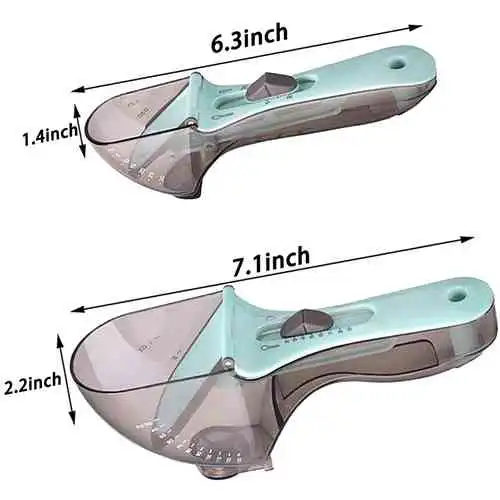 2pcs Adjustable Measuring Spoon with With Scale Magnet Powder Measuring Tools @ido.lk