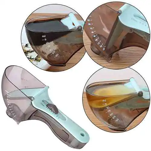 2pcs Adjustable Measuring Spoon with With Scale Magnet Powder Measuring Tools Sri Lanka@ido.lk