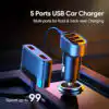 5 USB Multi Port Car Charger Joyroom smart car charger@ido.lk