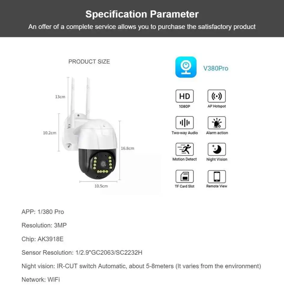3MP HD Outdoor Wifi Camera Sri Lanka | ido.lk
