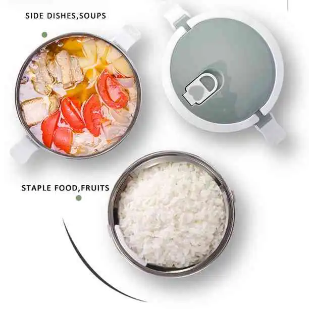 1 Layer Stainless Steel Thermal Insulated Lunch Box Round Sri Lanka