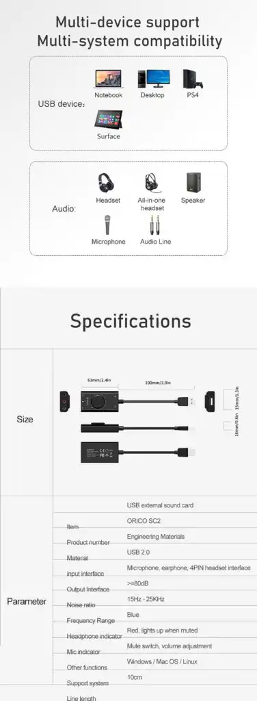 USB External Sound Card ORICO SC2 Best Price in Sri Lanka | ido.lk