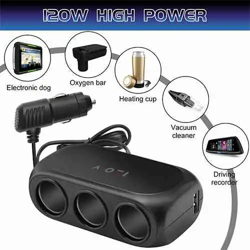 3 Port Car Cigarette Lighter Splitter Sri Lanka@ido.lk