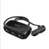 3 Port Car Cigarette Lighter Splitter with Dual USB Ports Car Charger@ido.lk
