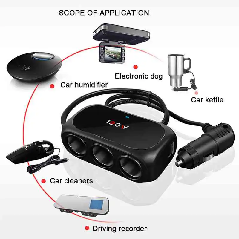 Lighter Splitter with USB car Charger Best Price in Sri Lanka from ido.lk