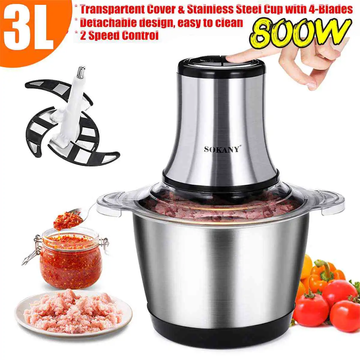 SOKANY 3L Electric Food Chopper Sri Lanka | ido.lk