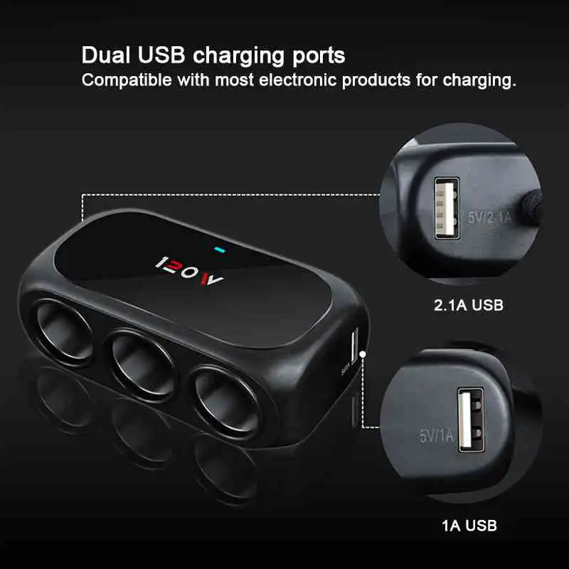 3 Way Car Cigarette Lighter Adapter Best Price in Sri Lanka From ido.lk