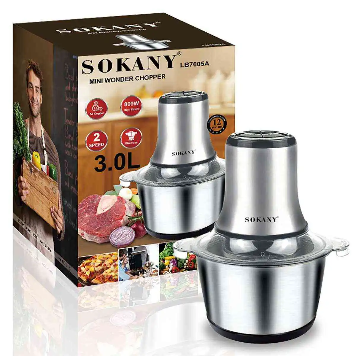 SOKANY 3L Electric Food Chopper Sri Lanka | ido.lk