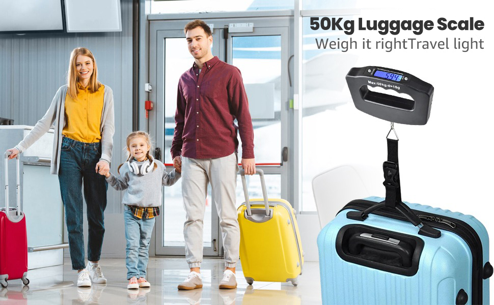 Luggage Scale, Portable Digital Luggage Scale for Suitcases, 50kg