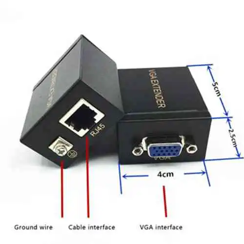 VGA Extender 60M VGA Signal Extender for RJ45 CAT56 60m@ ido.lk