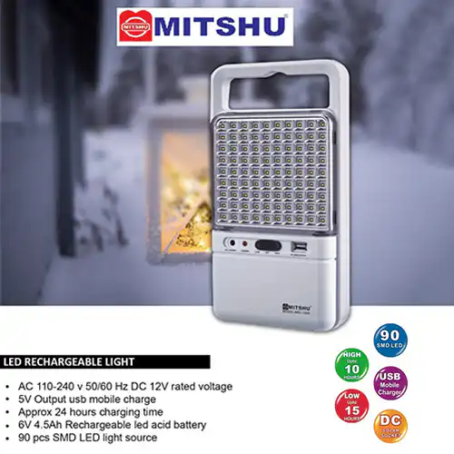 LED Rechargeable Emergency Light - MRL-1090@ ido.lk