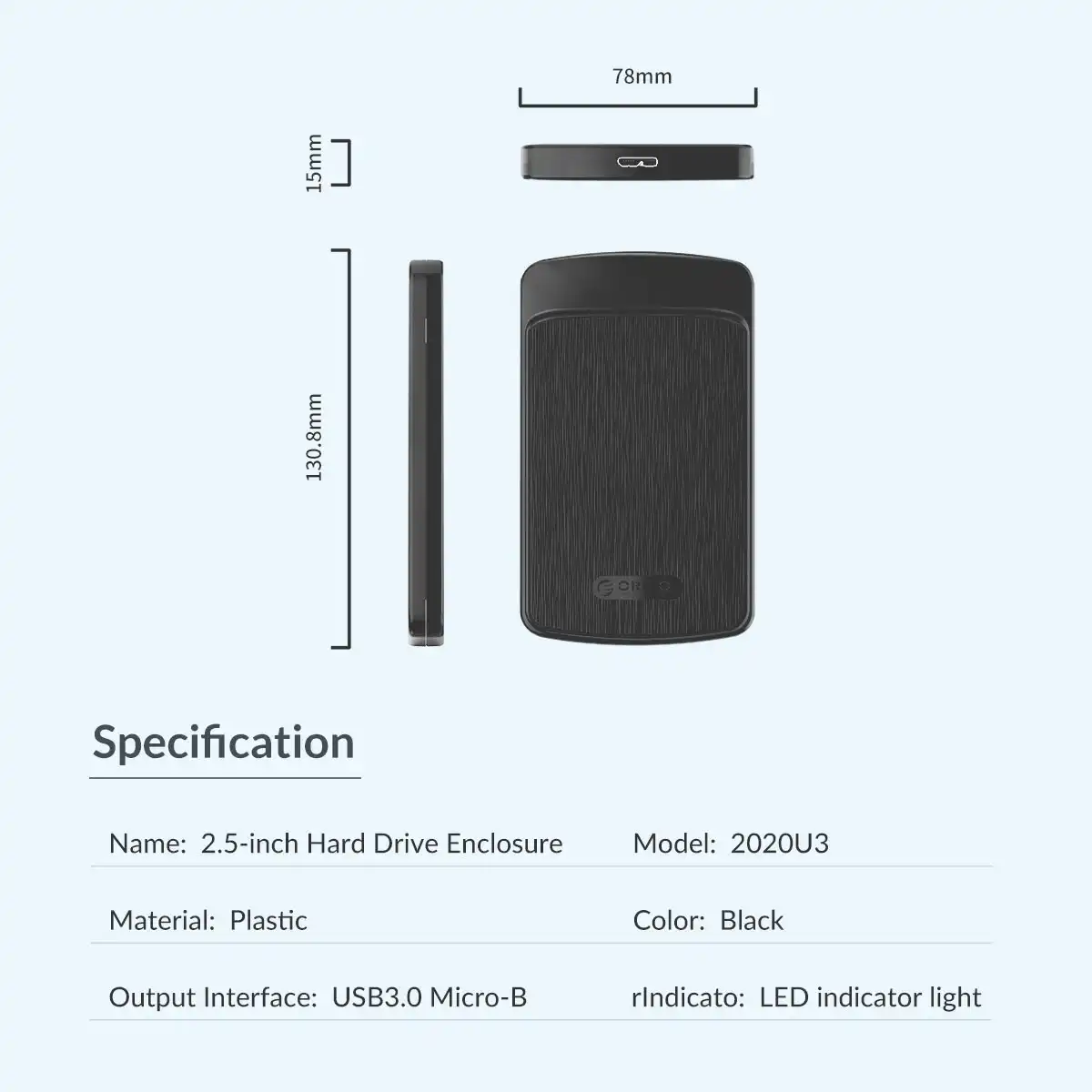 USB 3.0 2.5in Hard Drive Enclosure Orico 020U3; Buy Hard Disk Enclosure Best Price in Sri Lanka | ido.lk