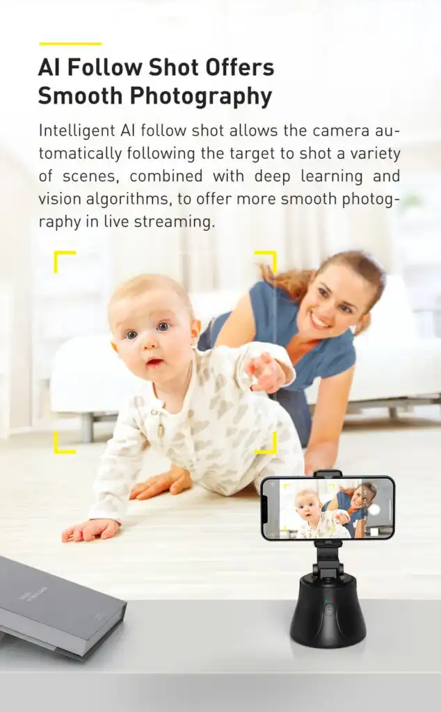 Baseus Tripod Head 360°AI Follow Shot; Buy Camera Tripod Ai head Best Price in Sri lanka | ido.lk