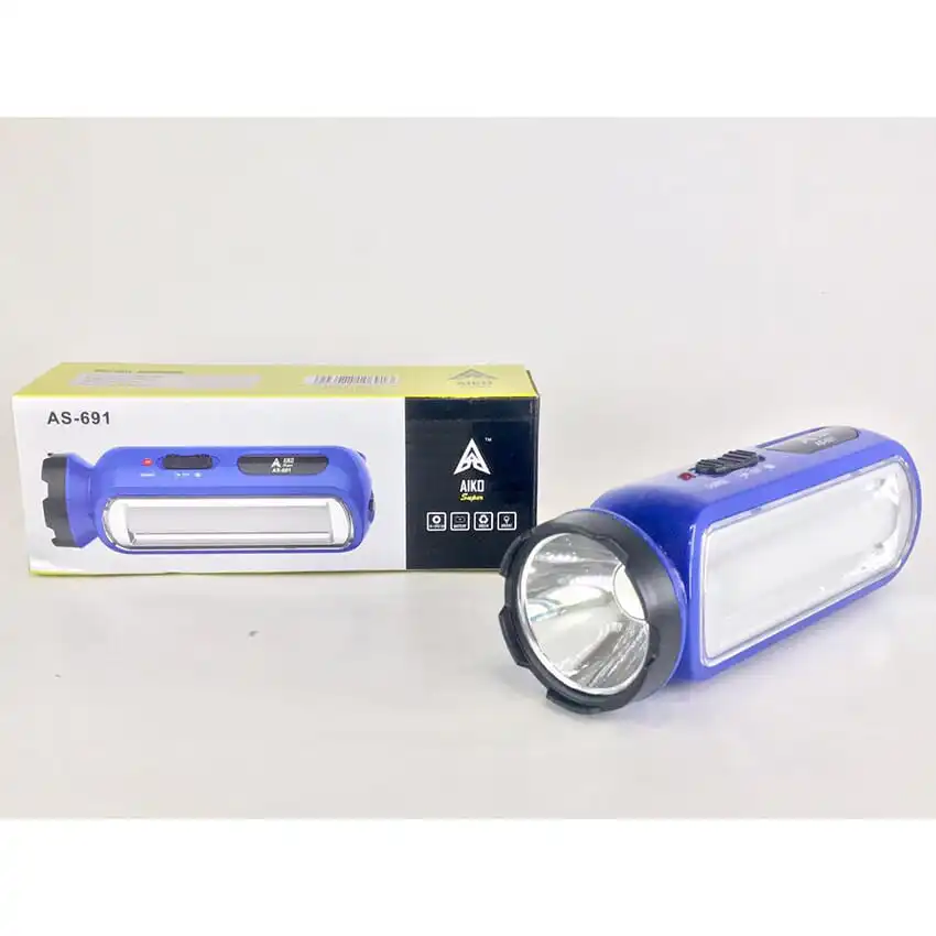 Rechargeable Torch with side Light Aiko AS-691; Buy Rechargeable Torch Best Price in Sri lanka | ido.lk