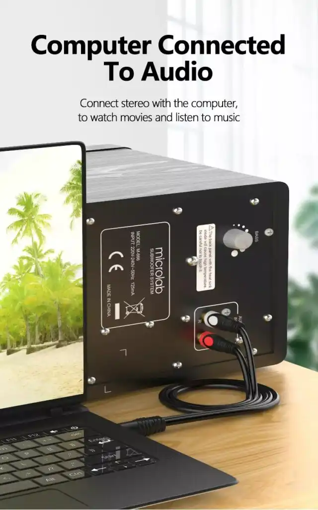 Gold Plated 2 RCA to 3.5mm Audio Cable; Buy High Quality 2RCA Male to 3.5mm Male Cable Best Price in Sri Lanka | ido.lk