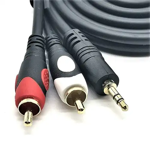 Gold Plated 2 RCA to 3.5mm Audio Cable @ido.lk