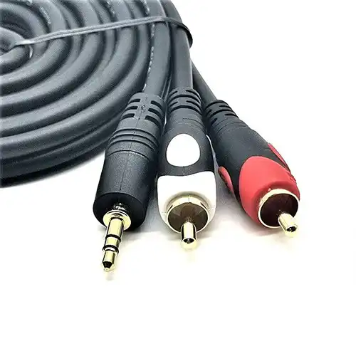 Gold Plated 2 RCA to 3.5mm Audio Cable Sri Lanka@ido.lk