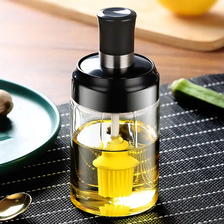 Glass Oil Dispenser with Basting Brush; Buy Glass Oil Dispenser Best Price in Sri Lanka | ido.lk