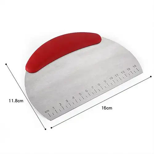 Stainless Steel Dough Cutter Scraper Knife With Measurement Tool @ ido.lk