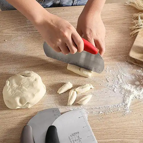 Stainless Steel Dough Cutter Scraper Knife With Measurement Tool @ido.lk