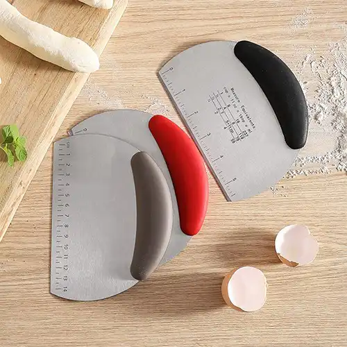 Stainless Steel Dough Cutter Scraper Knife With Measurement Tool@ ido.lk
