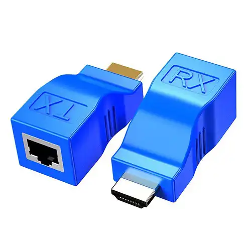 30M HDMI Extender HDMI to RJ45 Network Cable Converter@ ido.lk