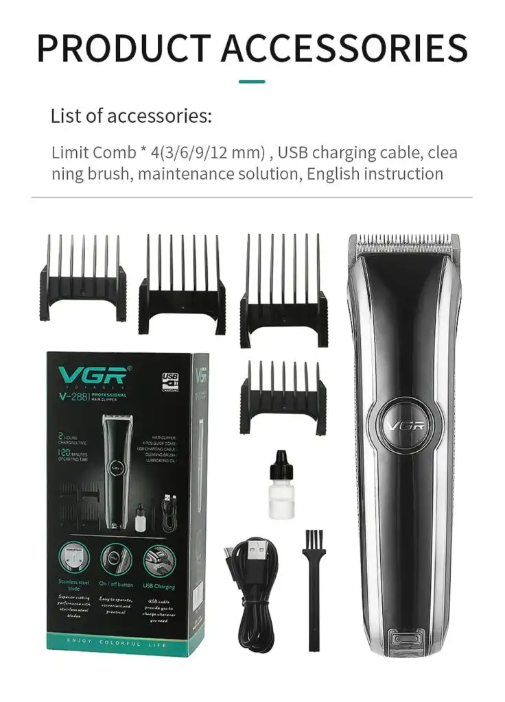 VGR Professional Cordless Trimmer VGR V-288; Buy Hair and beard Cutting Trimmers Best Price in Sri Lanka | ido.lk