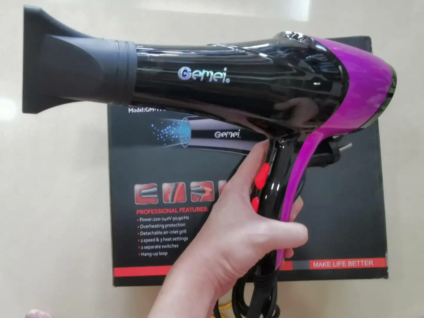 Professional Hair Dryer Gemei GM-1766: Experience Salon Quality at Home with Gemei GM-1766 Shop Online | ido.lk