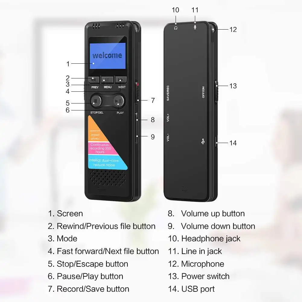 Professional Digital Voice Recorder: Buy Rechargeable long time Audio Recorder MP3 Player Voice Control Digital Voice Recorder for Meetings Best Price in Sri Lanka | ido.lk