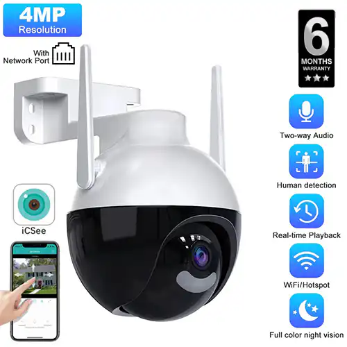 iCsee 4MP PTZ Wifi IP Camera@ ido.lk