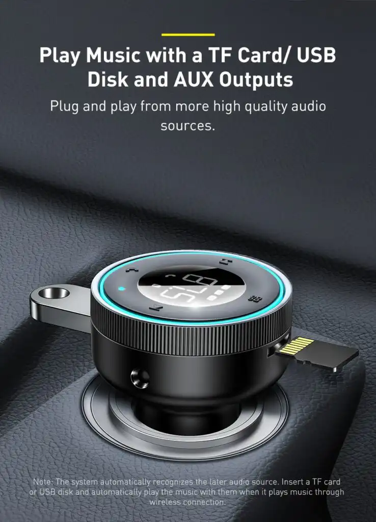 Baseus FM Transmitter Car Bluetooth 5.0 Music Adapter: Buy Car FM Modulator Best Price in Sri Lanka for online Shopping | ido.lk