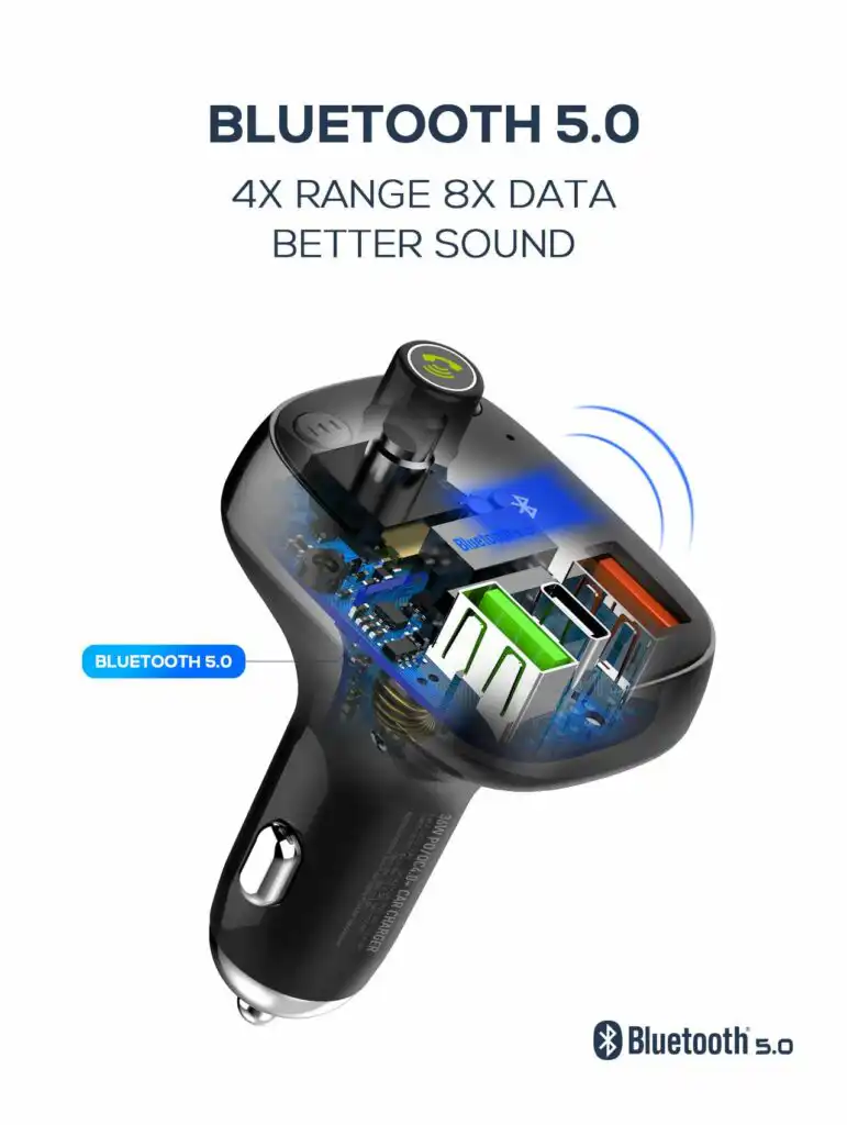 LDNIO Bluetooth FM Transmitter: LDNIO C704Q Universal Bluetooth FM transmitter and car charger Best Price in Sri Lanka
