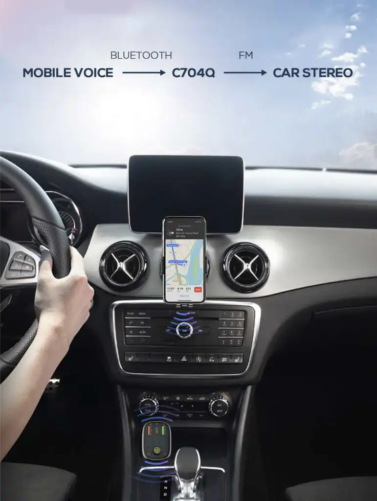 LDNIO Bluetooth FM Transmitter: LDNIO C704Q Universal Bluetooth FM transmitter and car charger Best Price in Sri Lanka