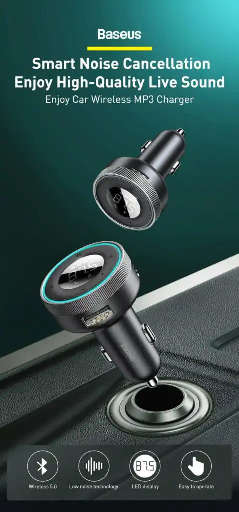 Baseus FM Transmitter Car Bluetooth 5.0 Music Adapter: Buy Car FM Modulator Best Price in Sri Lanka for online Shopping | ido.lk