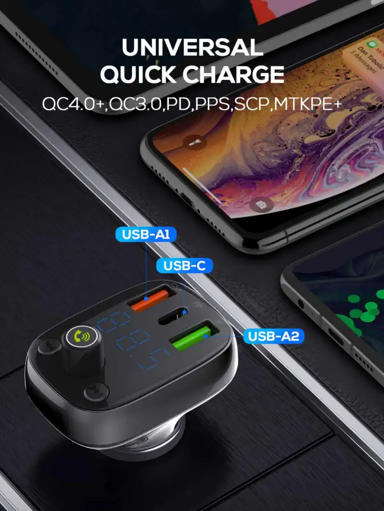 LDNIO Bluetooth FM Transmitter: LDNIO C704Q Universal Bluetooth FM transmitter and car charger Best Price in Sri Lanka