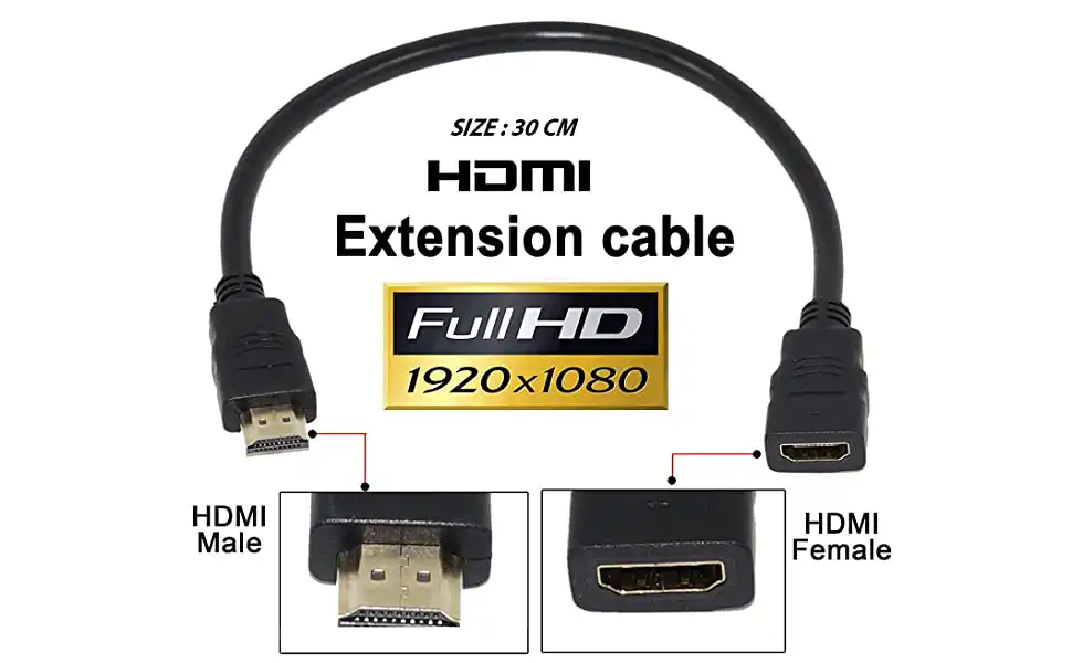 HDMI Male to HDMI Female Cable with Extension 30CM: Buy Online at Best Prices in Sri Lanka | ido.lk