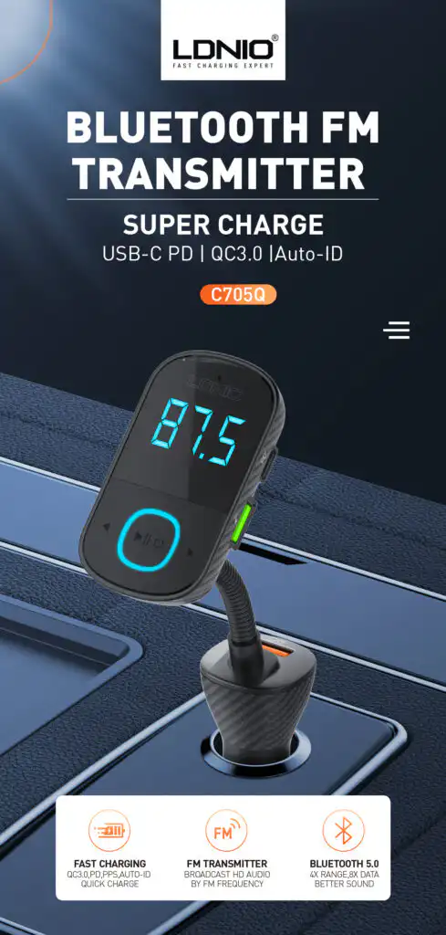 LDNIO Car FM Transmitter Bluetooth: Buy car FM Modulator Best Price in Sri Lanka For Online Shopping | ido.lk
