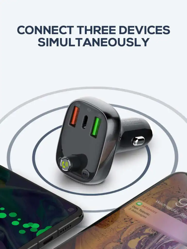 LDNIO Bluetooth FM Transmitter: LDNIO C704Q Universal Bluetooth FM transmitter and car charger Best Price in Sri Lanka