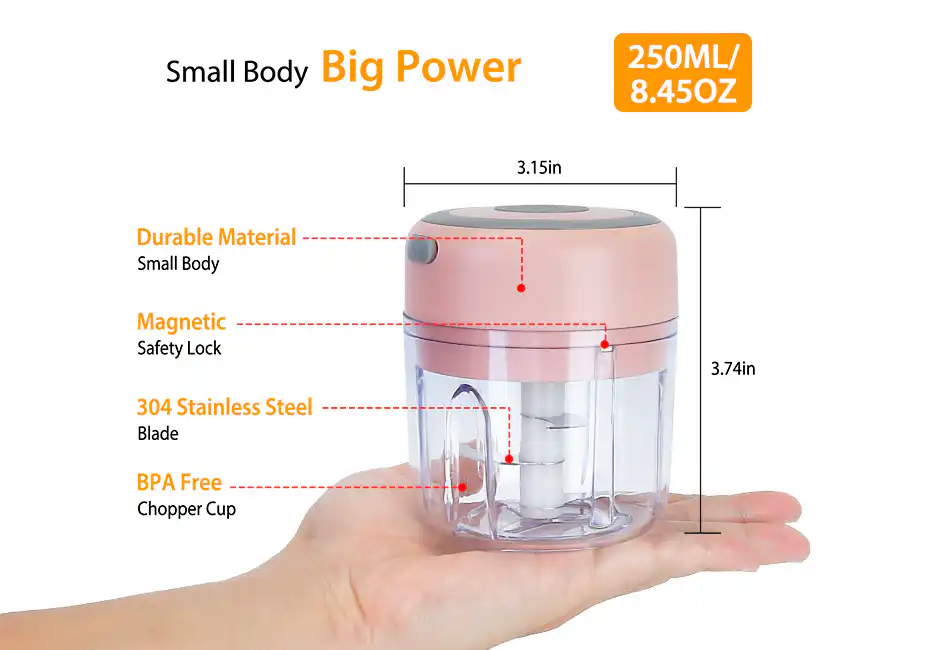 Electric Mini Food Chopper 250ml Garlic Mincer: Buy an Electric rechargeable Food Chopper Best Price in Sri Lanka | ido.lk