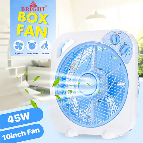 Bright 10inch Box Desk Fan with Timer @ ido.lk