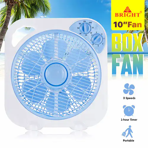 Bright 10inch Box Desk Fan with Timer @ido.lk