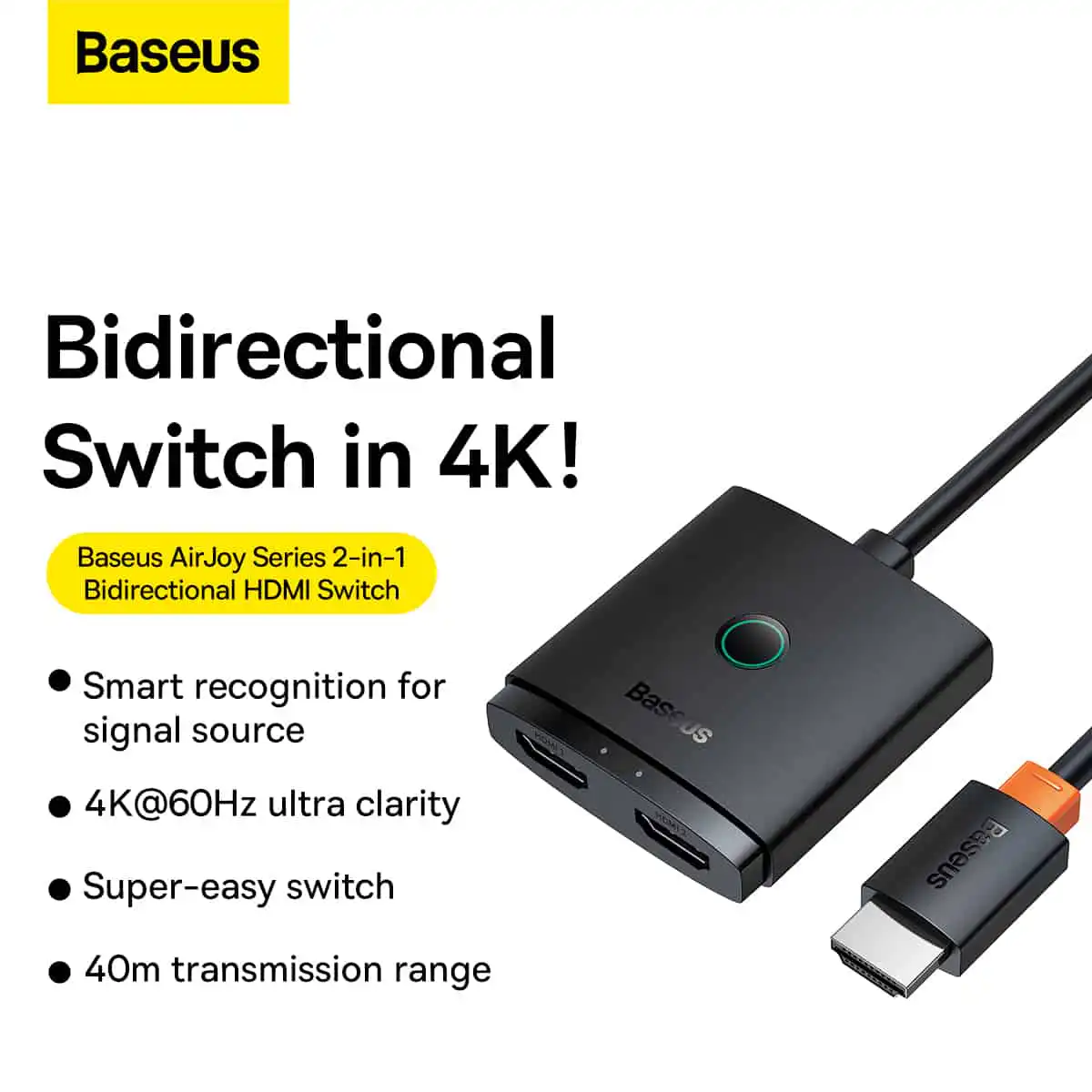 Baseus 2 in 1 Bidirectional HDMI Switch with 1M Cable: Buy Baseus 2 in 1 Bidirectional HDMI Switch Best Price in Sri lanka | ido.lk