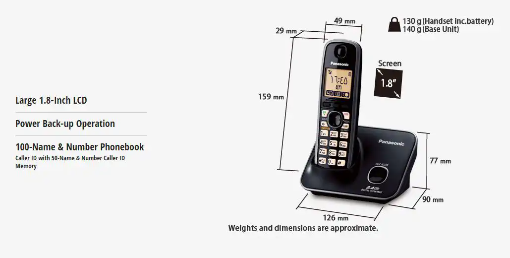 Panasonic Landline Cordless Phone KX-TG3711SX: Buy Panasonic Landline Cordless Phone Best Price in Sri Lanka | ido.lk